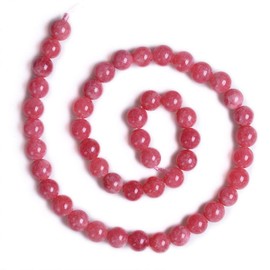 PLTbeads Gorgeous Rhodonite Dyed Jade Natural Gemstone Loose Beads 10mm Smooth Round Approxi 15 inch DIY Bracelet Necklace For Jewelry Making