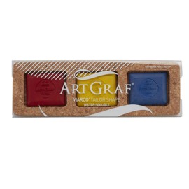 Art Graf Artist Water Soluble Tailors Chalk Set of 3 Rich & Intense (Cork Box), Primary Color 3 Pc Set