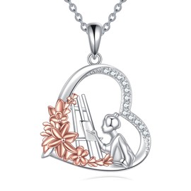 VENACOLY Artist 925 Sterling Silber Paint Pendant Painting Necklace Artists Jewellery Gift for Women Painters