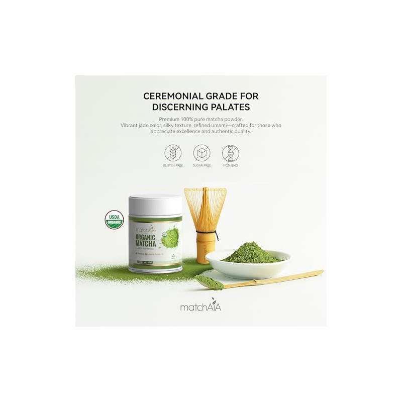 MatchAiA Premium Ceremonial Grade Organic Matcha Powder 60g