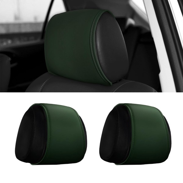 HQRNYP 2PCS Headrest Covers for Cars with Pocket, Car Headrest