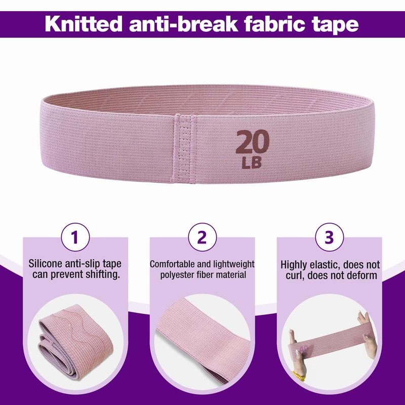 Fabric Resistance Bands for Women, Anti-Slip Design Booty Bands Set