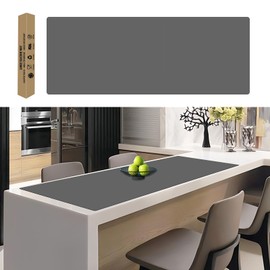49.2''x15.7'' Extra Large Silicone Mat, 1.5MM Silicone Mats for Kitchen Counter, Heat Resistant Mats, Kitchen Island Countertop Protector, Waterproof Placemat, Dark Gray