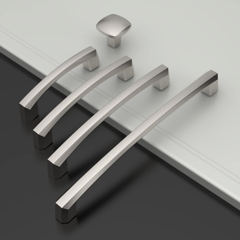 Amerdeco 10 Pack Brushed Satin Nickel Cabinet Pulls 5 Inch(128MM)