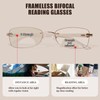 ZESAKER Rimless Bifocal Reading Glasses for Women Frameless Rectangle Bifocal