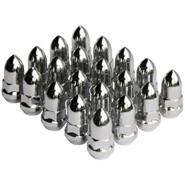DCVAMOUS 20 PC 1/2"-20 Spike Lug Nuts Chrome Compatible with Jeep Ford-Dodge 5 Lug Aftermarket Wheels - 1/2" Tuner Lugnuts 1.85" Tall Cone Seat for JK Wrangler Liberty Grand Cherokee Explorer Ranger