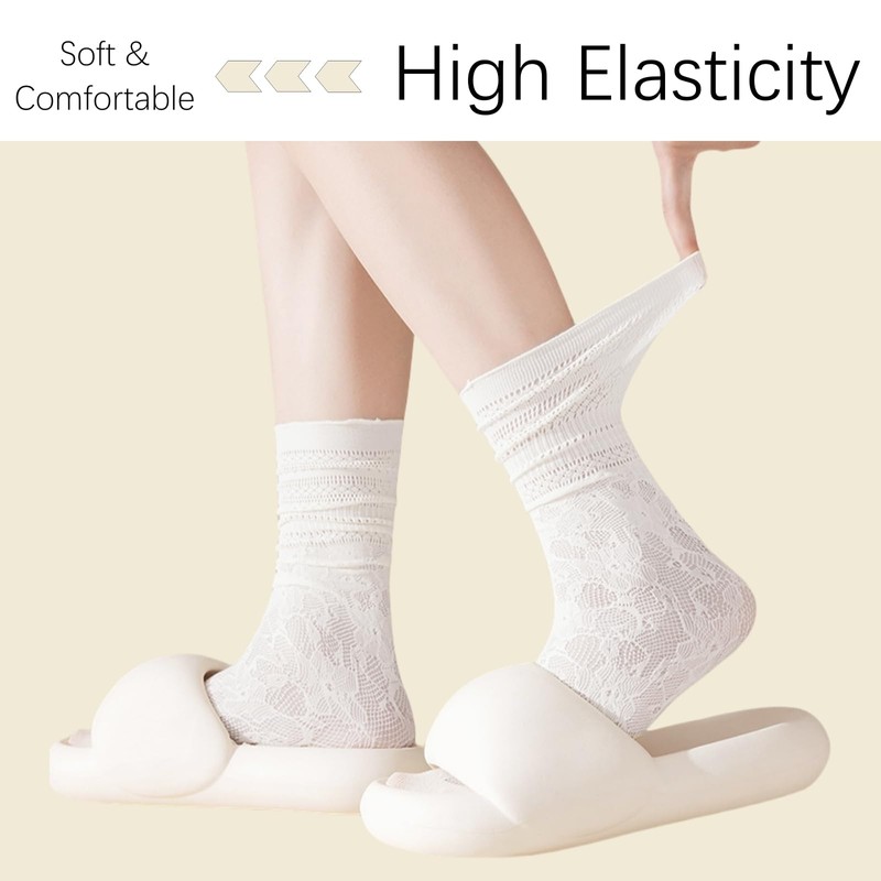 RuiChy Women's Lace Tabi Socks, 3 Pairs Socks, 2 Toe