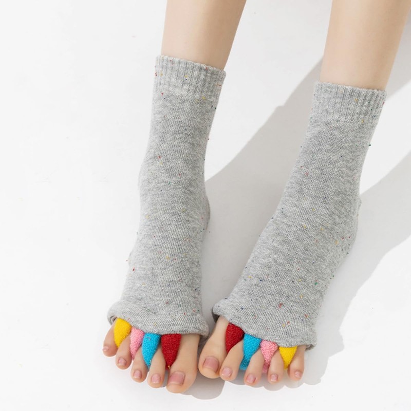 AISHITE Sleeping Socks, Set of 2, Therapy, 5 Toes, Coloring,
