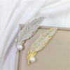 LPYO Feather Brooches Pin for Women Men Elegant Rhinestone Pearl
