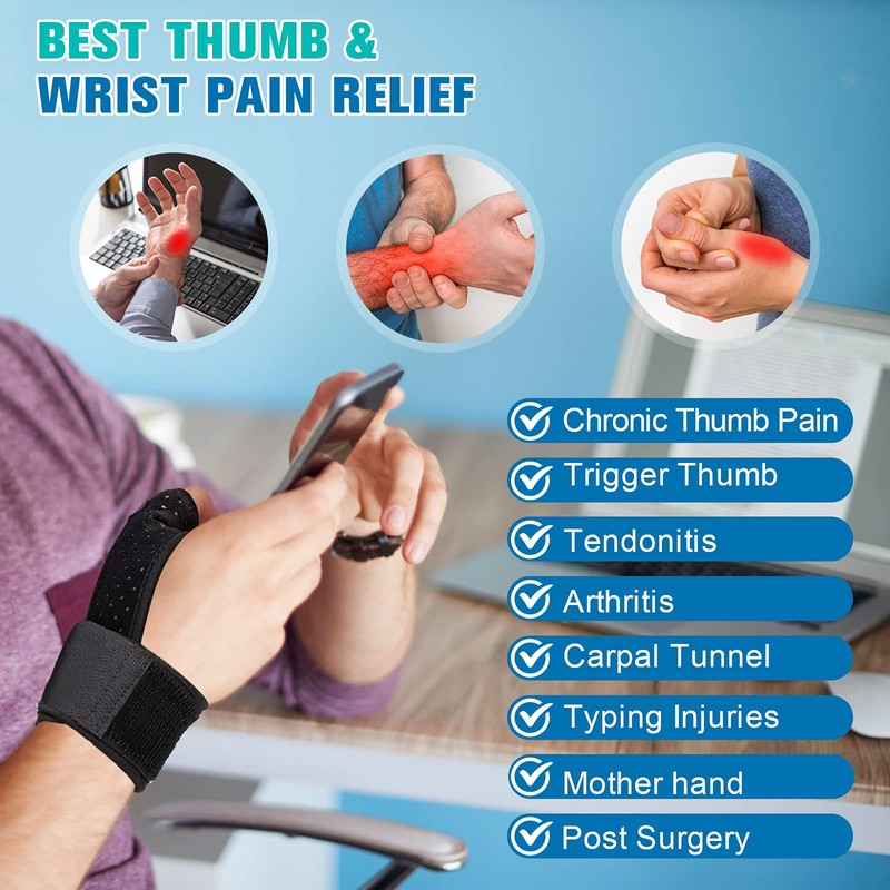 Thumb Splint Brace for Right and Left Hand-Reversible Wrist and