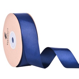 WRAPAHOLIC 1 Inch X 25 Yards Navy Blue Grosgrain Curling Ribbon for Hair Bows, Gift Wrapping, Floral & Crafts