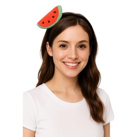 Haarreif mit Obst | Gemüse - Kostüm-Accessoire mit Plüsch-Frucht - Kopfschmuck für Damen & Kinder - Karneval, Mottoparty, Festival, Sommerparty, Variante:Wassermelone