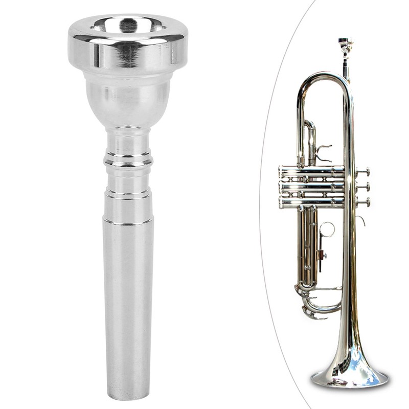 Trumpet Mouthpiece Silver Labor-Saving Beginner Musical Instrument Accessories 7C(Silver )
