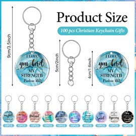clothmile 100 Pcs Christian Keychains for Women Bible Verse Keychains Marble Keychains Inspirational Acrylic Religious Key Rings Jewelry (Marble)