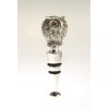 OWL ~ WINE STOPPER ~ CHROME- JEWELED