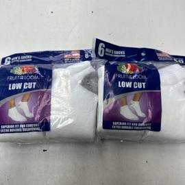 Fruit of the Loom 12 pairs Fruit Of The Loom Low Cut White Mens Socks Size 6-12
