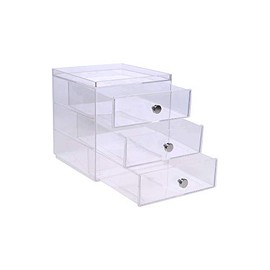 InterDesign Clarity Stacking 3 Drawer, Clear