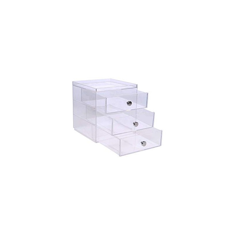 InterDesign Clarity Stacking 3 Drawer, Clear