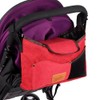 Large Capacity Hanging Stroller Organizer Bag Baby Carriage Storage Package(Red)