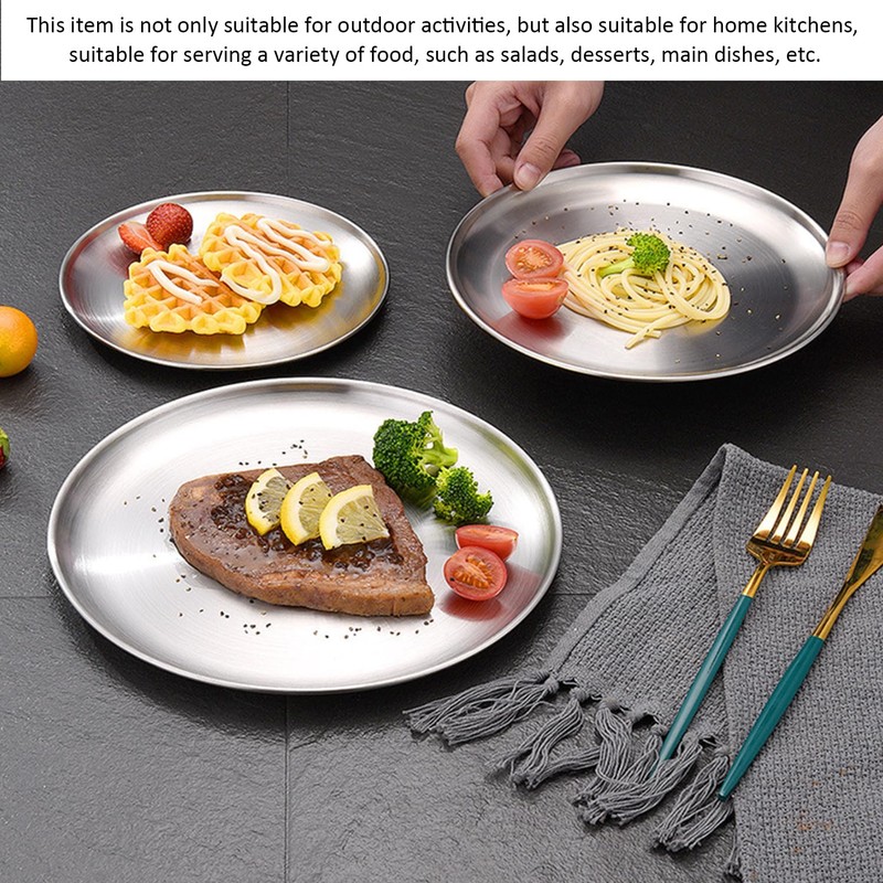 Stainless Steel Dinner Plates - Camping & Outdoor Tableware -