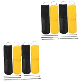 Baluue 8sets Ear Cleaning Tool Set Portable Ear Wax Remover Kit Wear-Resistant Tools for Gentle Cleaning and Massage and Itch Relief