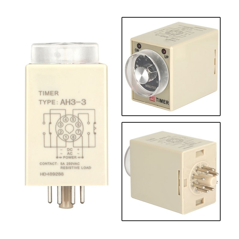 220VAC 10 Minutes Power On Delay Timer Time Relay AH3-3(10M)