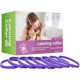8 Pack Calming Collar for Cats Adjustable Soother Cat Calming Collars Anxiety Relief Stress Pheromone for Cats for 80 Days Purple