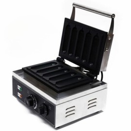 Cbhfmljd 1550W Commercial Electric Waffle Maker Machine, 5 Pcs Hot Dog Waffle Maker Baker Non-Sticky Sausage Maker 110V Sausage Roller For Grill With Extra Long Mini Waffle Maker Smart Control Panel