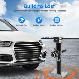 FiueStur 1 Ton Heavy Duty Trailer Jack 10 Inch Lift Height Hand Crank Trailer Jack Stable Support for Car RV Truck Camper Emergency Repair