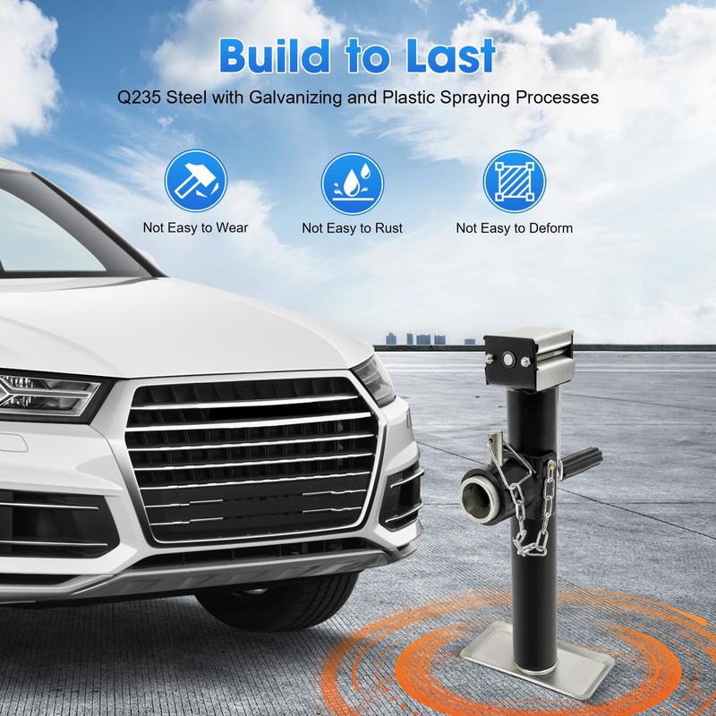 FiueStur 1 Ton Heavy Duty Trailer Jack 10 Inch Lift