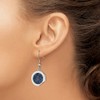 Solid Stainless Steel with Blue Druzy Stone Earrings - 42mm