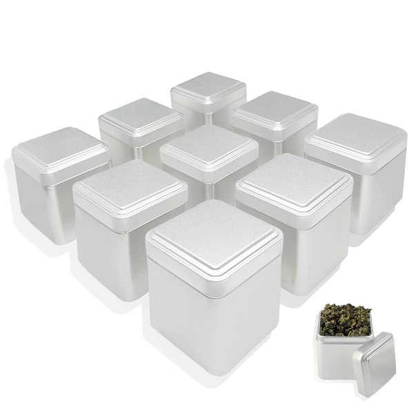 Esamploe 9 Pack Loose Leaf Tea Storage,Square Tea Containers for