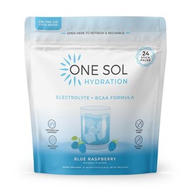 One Sol Hydration - On The Go Lean Hydration + Electrolytes, BCAA's, and Metabolyte Booster y Agua Fresca - Blue Raspberry Flavor