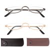 DABYDA Half Reading Glasses，Metal Frame Readers for Women Men with