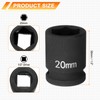 sourcing map 6 Point Impact Socket 20mm Metric Socket 1/2"