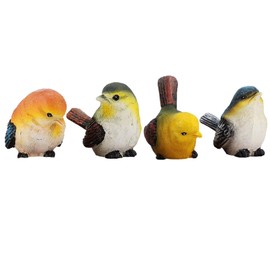 NOELAMOUR Gardening Figurine, 4 Birds, Resin, Cute Animals, Garden Ornaments, Objects, Birds (4 Colors, 4 Feathers)