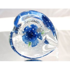 Tripact Inc M Design Art Handcraft Glass Art Sapphire Bubble Handmade Art Glass Paperweight