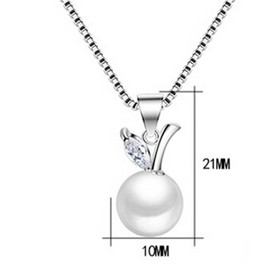 Boowhol Women's Necklace Jewellery 925 Sterling Silver Fashion Elegant Pearl Pendant Clavicle Chain Hypoallergenic Nickel-Free Necklace Fashion Jewellery Women Girls, 925 sterling silver, Cubic