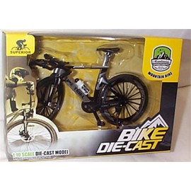 Mountain bike time trial silver and black bike 1:10 scale diecast model