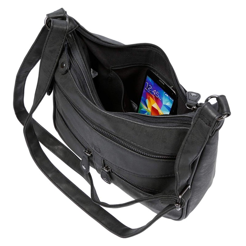 Christian Wippermann Women's Shoulder Bag Crossover Bag Leather Look Handbag,