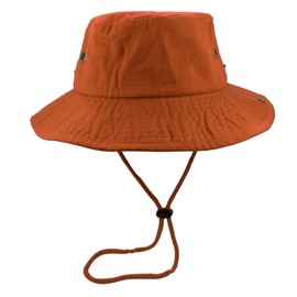 Gelante 100% Cotton Stone-Washed Adjustable Bucket Safari Boonie Sun Hats.1910-1PC Orange L/XL