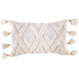 Vianney Funda De Cojin Rectangular Mumbai Beige Textura Elegante