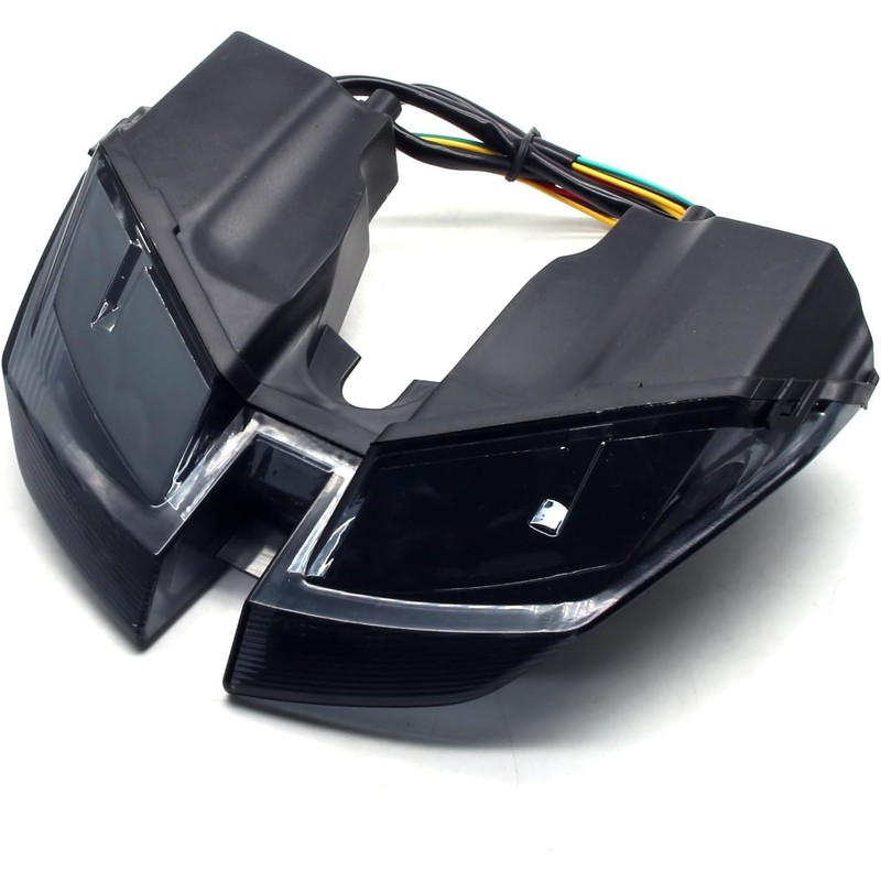 MZS Motorcycle LED Tail Light, Integrated Turn Signal Blinker Running