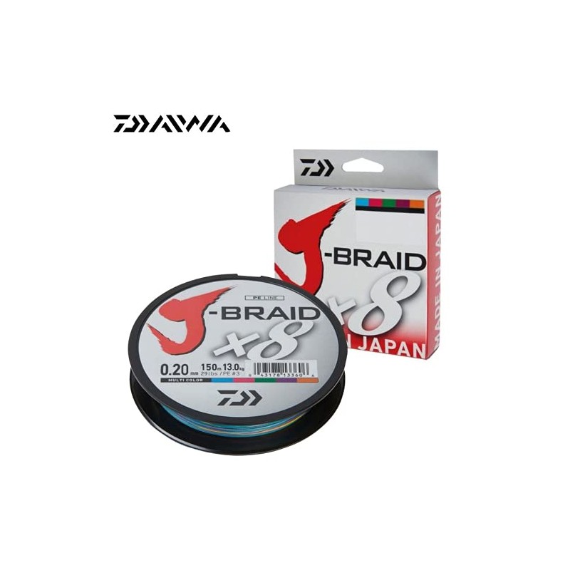 Daiwa J-Braid X8 Multi Color 0.13mm 8.0kg 150m