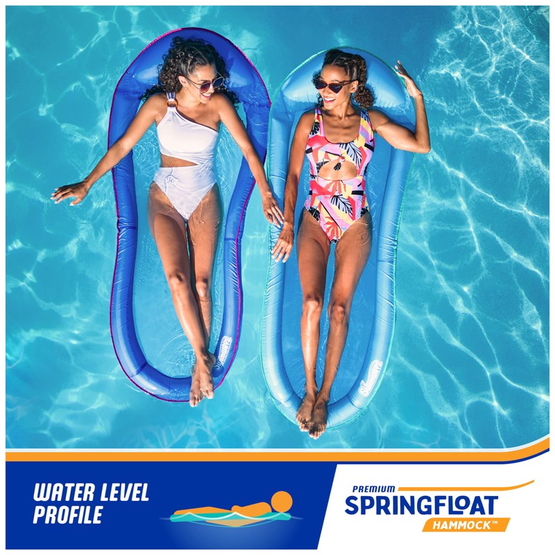 SwimWays Spring Float Premium Hammock Pool Lounger, Inflatable Pool Floats