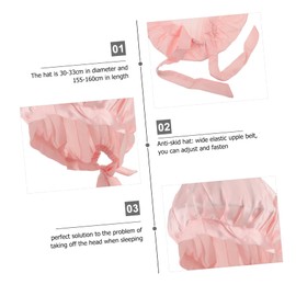 SAFIGLE Imitated Silk Sleep Hat for Women Creative Hair Wrap with Ribbon for Housework and Sleeping Lightweight for Long Hair