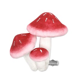 Mini Foam Mushroom Cluster with Clip (Red)