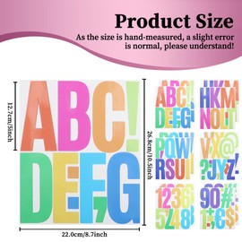 5 Inch Letter Stickers, 122 Pieces Self Adhesive Alphabet Number Sticker for Mailbox, Door, Truck and Outdoor, Waterproof Sticky Vinyl Symbol Stickers for DIY(12 Sheet Multi)