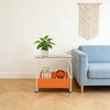 DYRABREST 2-Tier Rolling End Table with Storage, Cream White Frame
