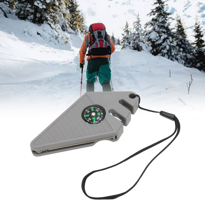 2PCS 6 in 1 Outdoor Knife Sharpener with Compass Survival